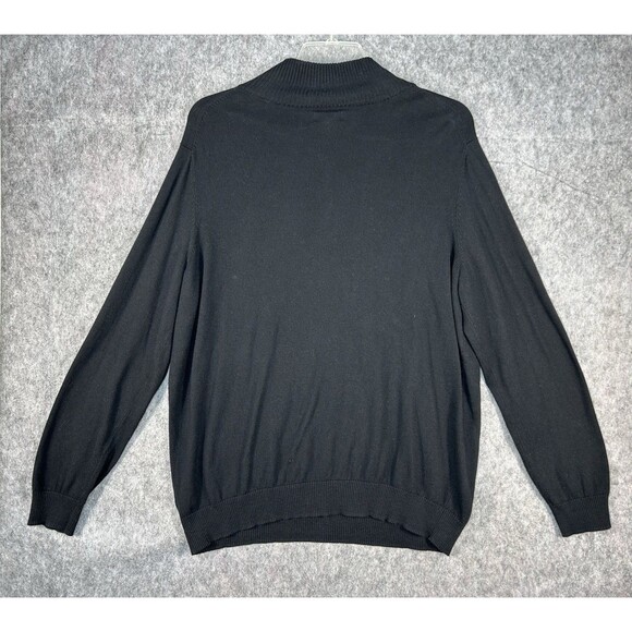 Croft & Barrow Men's Black Knitted Long Sleeve 1/4 Zip Pullover Sweater Sz XL - Picture 4 of 10